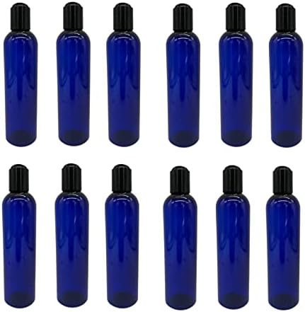 8 גרם בקבוקי פלסטיק קוסמו כחולים -12 אריזה לבקבוק ריק ניתן למילוי מחדש - BPA בחינם - שמנים אתרים - ארומתרפיה | שחור